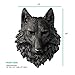 Wall Charmers Large Black Faux Wolf Head Wall Hanging - 16 inch Faux Taxidermy Animal Head Wall Decor - Handmade Farmhouse Decor - Wolves Black Wall Decor