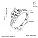 TIVANI Women's Engagement Rings Pretty 18K White Gold Plated Princess Cut Solitaire CZ Bridal Weeding Ring Eternity Love Promise for Her Size 5-9