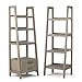 SIMPLIHOME Sawhorse SOLID WOOD 72 inch x 24 inch Modern Industrial Ladder Shelf with Storage in Distressed Grey with 2 Drawers and 4 Shelves, for the Living Room, Study and Office