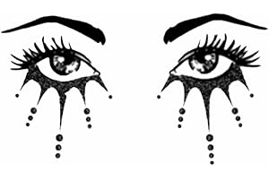 Neva Nude Perfect Pennywise Black Glitter Face Sticker - Gems for Carnivals, Halloween, Festivals, Raves, & Parties | Medical Grade Adhesive, Waterproof, & Sweatproof | Made in USA