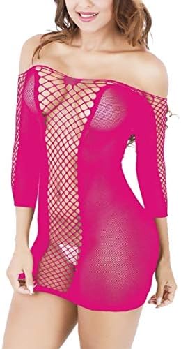ChengZhong Womens Sexy Off Shoulder Plus Size Lingerie Chemise Floral Lace Badydoll Sleepwear