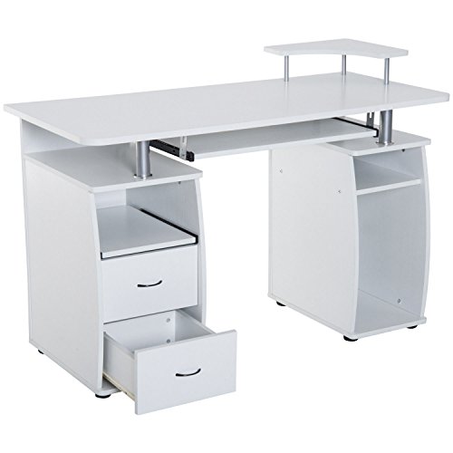 Amazon Com White Wooden Home Office Style Computer Desk Cpu
