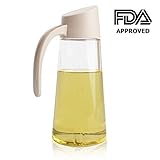 Olive Oil Dispenser Bottle, Vinegar Dispensing Cruets, 17 Oz Condiment Oil Glass Bottle, Apricot
