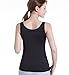 HBY Womens Camisole Built-in Shelf Padded Bra Cami Bra Straps Tank Top Solid Black, Black, M