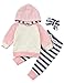 Newborn Baby Girls Clothes Long Sleeve Summer Breathable Hoodie Tops Sweatsuit Pants with Headband Outfits Set(18-24 Months)