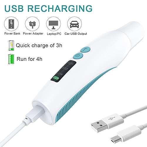 Dog Nail Grinder Electric Pet Nail Trimmer Clippers for Small Medium Large Breed Dog&Cat -Upgraded Professional 3-Speed Electric Recharging Animals Nail Grinder Gentle Painless Paws Grooming Smoothing - Thumbnail 5