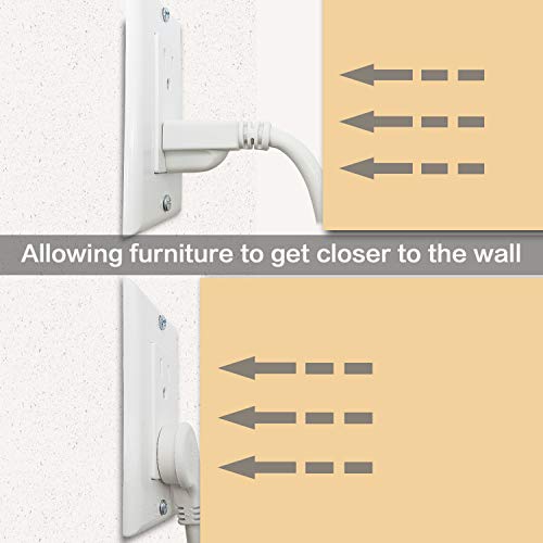 FIRMERST 14 AWG Flat Plug Extension Cord 3 Feet, 15 Amps, UL Listed, 3