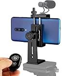 KobraTech Metal Cell Phone Tripod Mount - UniMount 360 Pro Heavy Duty iPhone Tripod Mount with Remote