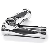 Krator® Motorcycle Diamond Chrome Rubber Hand Handlebar Grips Grip Custom High Quality Chrome Billet Grips Fits Cruisers Harley Suzuki Kawasaki Yamaha Honda with 1