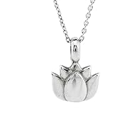 Sterling Silver Tiny Lotus Charm Necklace, 18"