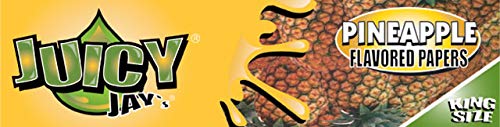 Juicy JAY'S King Size Slim Rolling Paper Pineapple Flavored Full Box of 24
