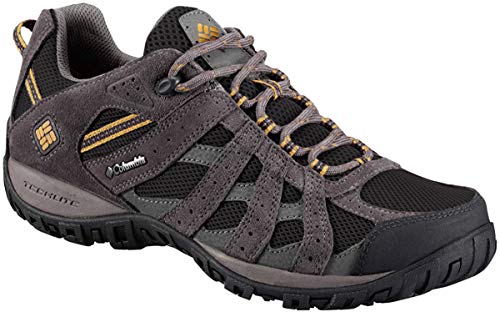 Columbia Men's Redmond Waterproof Hiking Shoe, Black, Squash, 12 D US
