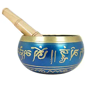 Reiki Crystal Products Singing Bowl| Tibetan Buddhist Prayer Instrument with Wooden Stick | Meditation Bowl | Music Therapy | 3.5 Inches Approx