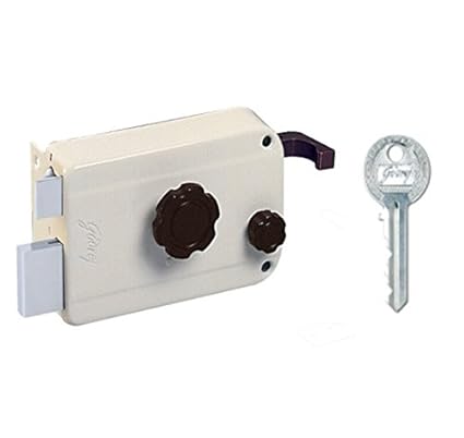 Godrej Inside Opening Rim Lock (Beige and Brown) (Paid Installation)