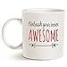 MAUAG Inspirational Mug - Unleash Inner Awesome Funny Quote Ceramic Coffee Cup White, 14 Oz