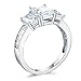 14k White Gold Solid Wedding Engagement Ring and Wedding Band 2 Piece Set - Size 4.5