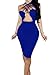 TOB Women's Sexy Bodycon Sleeveless Basic Criss Cross Lace Up Club Midi Dress Royal Blue