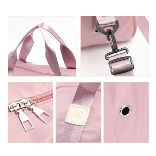 Bolsa Mala de Mão Feminina Grande Transversal Viagem Espaçosa 10 Kg Bordo Rigida Zíper Academia Necessaire Passeio Espaçosa (Rosa)