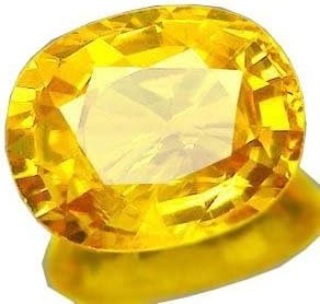 NL Gems Yellow Sapphire Stone Original Certified Loose Precious Pukhraj Gemstone 9.25 Ratti Yellow Sapphire