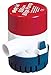 Rule 25D Submersible Bilge Pump, 500 Gallon Per Hour, 12 Volt DC, Non-Automatic,Red/White/Blue