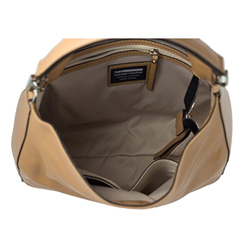 Gianni Chiarini Italian Made Brown Pebbled Leather Large Hobo Bag