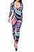 HOTAPEI Women Trendy Turtleneck Peruvian Tile Bodycon Jumpsuit Small