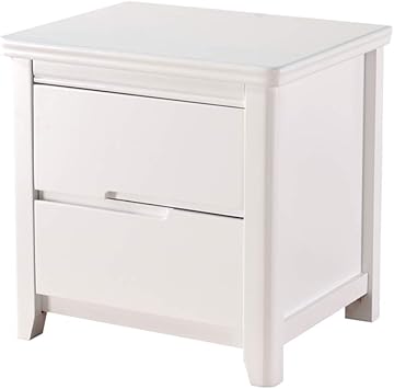 Amazon Com Ghh Nightstand White Bedside Table Solid Wood Simple Modern Bedroom Bedside Storage Cabinet Bedside Small Cabinet Storage Cabinet Double Drawer Nightstand 504050cm Furniture Decor