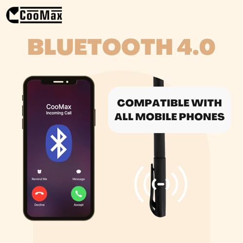 CooMax Bluetooth Headset for Phone with Built-in Microphone - Mic Earphone for Calling and Wireless Communication in the Ear (VIP Pro Supermini Bluetooth Pen)