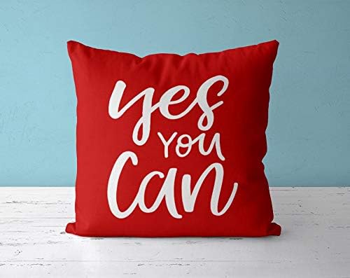 Thomas655 Yes You Can - Funda de Almohada (algodón, 18 x 18 cm): Amazon.es: Hogar