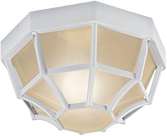 Portfolio 11 In W White Outdoor Flush Mount Light Amazon Com