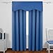 Deconovo Valances for Windows, Scalloped Valance for Kitchen Living Room Bedroom Bathroom Nursery, Office, Short Curtain, Window Topper, Blackout Drapes, Rod Pocket, 42x18 Inch, 1 Panel, Dark Blue