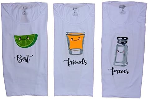 Best Friend Forever Shirts - Lemon, Tequila and Salt, For Women, Funny Tops Tees (Sold Separately) (L, Forever-Salt)