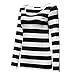OThread & Co. Women's Long Sleeve Striped T-Shirt (Small, Black&White)