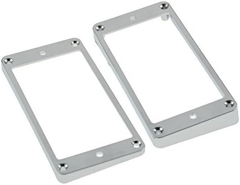 Pxyelec 2pcs Flat Plastic Humbucker Pickup Mounting Rings, Bridge Neck Pickups Cover Frame Replacement for Electric Guitar