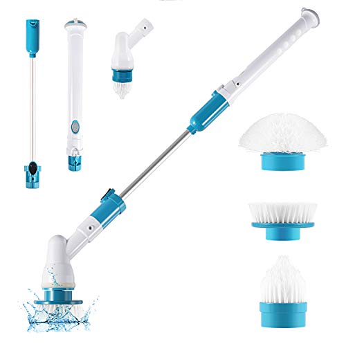 Spin Scrubber, 360 Cordless Tub and Tile Scrubber, Multi-Purpose Power Surface Cleaner with 3 Replaceable Cleaning Scrubber Brush Heads, 1 Extension Arm and Adapter