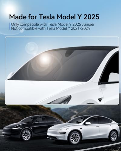 LANTU 8 Pack Car Sun Shades for Tesla Model Y 2025-2026 Juniper Design for Rear Windshield Side Window Complete Kit Camping Privacy Curtains UV Protection Tesla Model Y Accessories