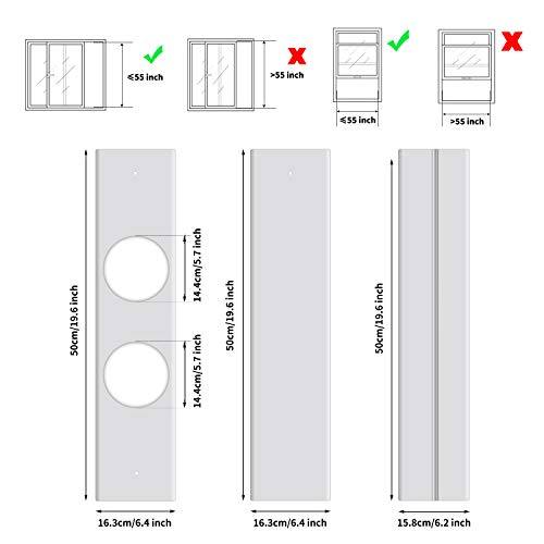 Gulrear Dual Hose Portable Air Conditioner Window Kit Window Seal Plates Suitable For Portable Ac Vent