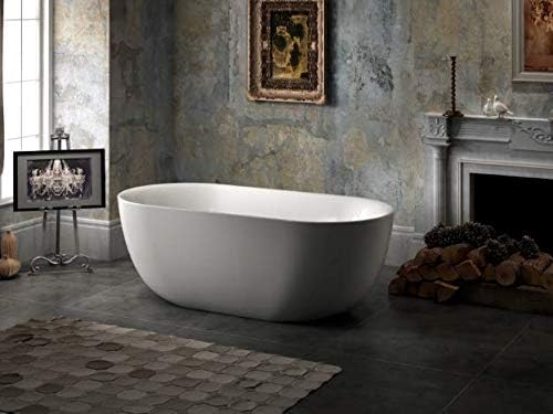 Carver Tubs - Tranquility 59” Freestanding Soaking Tub - 59"L x 31"W x 23.5"H - White Acrylic (Oil Rubbed Bronze Drain/Overflow)