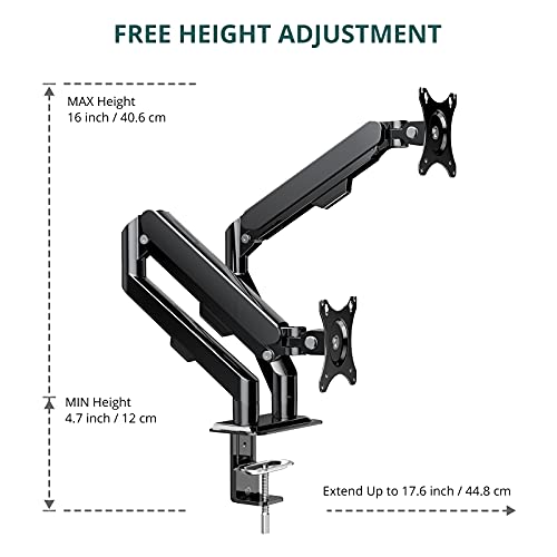 ATUMTEK Dual Monitor Mount Stand Double Monitor Arm Stand for 15" to 30" Computer Screens