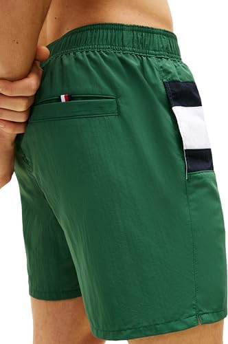 Herren Badeshorts Medium Drawstring mit Gesäßtasche, Grün (Street Green), L