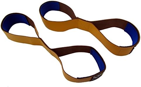 POWER SPORTS Leather Weight Lifting Straps Yellow Figure 8's Padded (1 Pair) Heavy Duty Double Weave