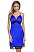 Ekouaer Women's Sexy Baby Doll Satin Chemises Slip Sleepwear, Blue, M=US (8,10)