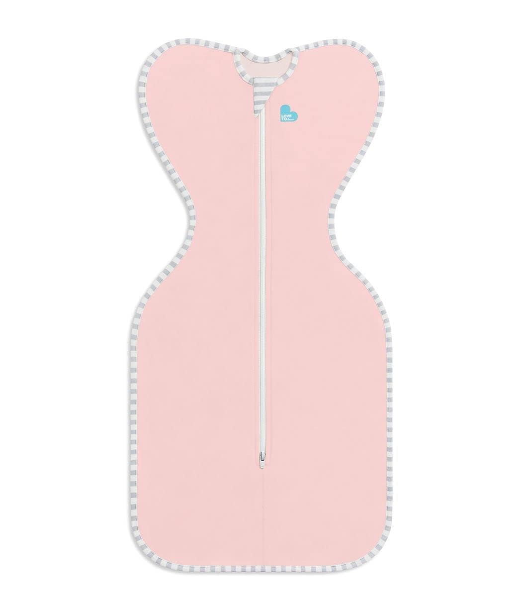 Love To Dream™ Swaddle UP™, Small 3.5–6 kg – Pink | Snug Fit, Supports Healthy Sleep | 1.0 Tog Ideal for Spring & Summer (20–24°C) | Machine Washable Cotton & Double Zip