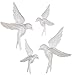 Set of 4 Assorted Sullivans White Resin Birds Wall Art Sculptures