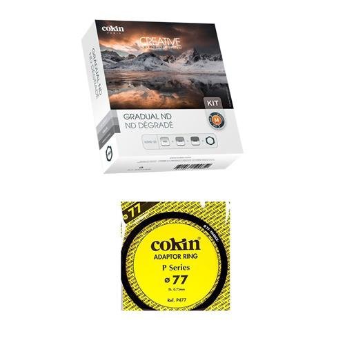 Cokin Graduated ND Filter Kit P Series, with Filter Holder & Graduated ND Filters (121L, 121M, 121S) 77mm Lens Adaptor Ring for P Series
