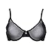 Vogue's Secret Women's Unlined Plus Size See-through Bra Sexy Lace Mesh Transparent Breathable Panties Underwear,Black,36D