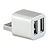 Cute USB Mini 2-Port USB 2.0 Hub Splitter (Dark Grey Metallic)