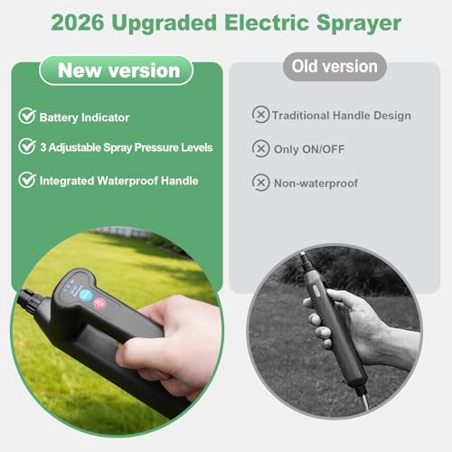 SideKing 8L Electric Sprayer Garden Sprayer 3 Speed Adjustable Handle 4 Nozzles Telescopic Lance Battery Sprayer for Weeding Lawn Driveway - Transparent Green