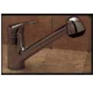 Rohl R3810 De Lux Kitchen Faucet with Pull Out Spray and Metal Lever Handle, Satin Nickel ...