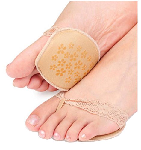 3Pairs Thicker High-heeled Forefoot Pad Shoes Foot Cushion Pads Soles Anti-slip Socks For Foot Pain Supports Foot Health Neuromas Calluse Pressure Friction(beige)